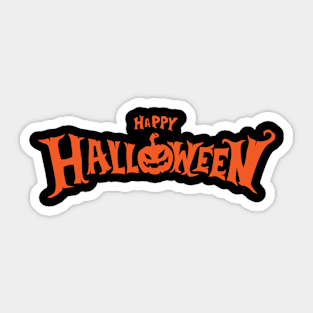 Creative Happy Halloween Pumpkin Text Sticker